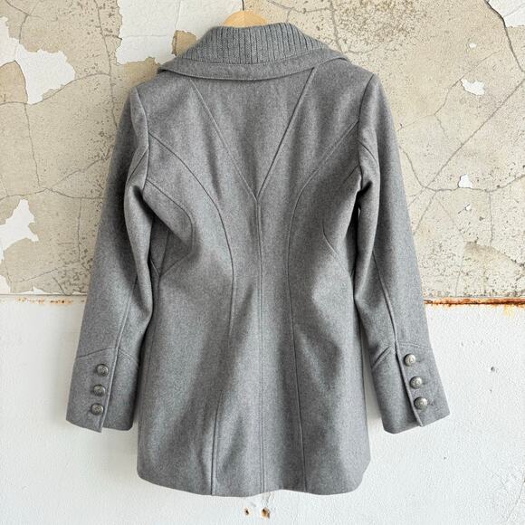 Guess Coat Wool Blend Shawl Collar Peacoat Double Breasted Womens S Preppy Y2K - Picture 3 of 13